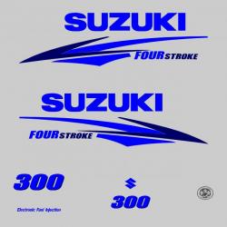 1 kit stickers SUZUKI 300cv serie 2 bleu pour capot moteur hors bord bateau autocollants decals