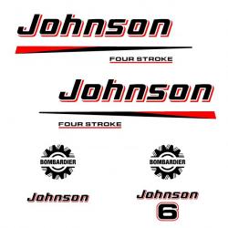 1 kit stickers JOHNSON 6 cv serie 2 pour capot moteur hors bord bateau autocollants decals