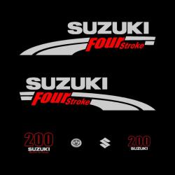 1 kit stickers SUZUKI 200 cv serie 1 pour capot moteur hors bord bateau autocollants decals