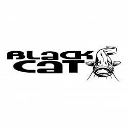 sticker BLACK CAT ref 2 matériel pêche capot moteur hors bord bateau autocollants decals