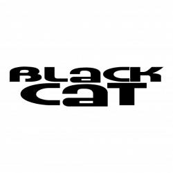 sticker BLACK CAT ref 5 matériel pêche capot moteur hors bord bateau autocollants decals