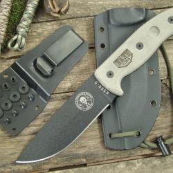 Couteau ESEE Model 5 Tactical Lame Acier Carbone 1095 Manche Micarta Etui Kydex Made In USA ES5PTG