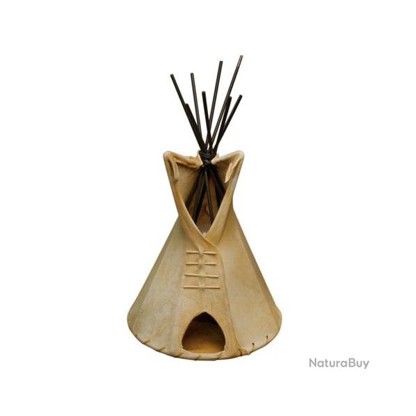 Lampe TEPEE INDIEN en peau de cerf  de 33 cm de haut