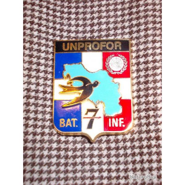 INSIGNE TERRE / OPEX: " UNPROFOR / BAT. INF. / 7D B / 17O  R I . numeroter