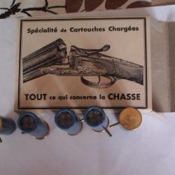 LOT DE 10 CART CAL 20 A BROCHE CHARGEES A LA CHEVROTINE