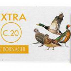 Lot de 100  carts de chasse Bornaghi cal 20 FELTRO Extra 30g plombs n° 7