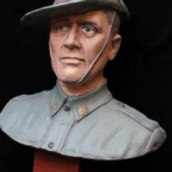 Buste d'un Soldat Australien de la Grande Guerre (Hauteur:17cm)
