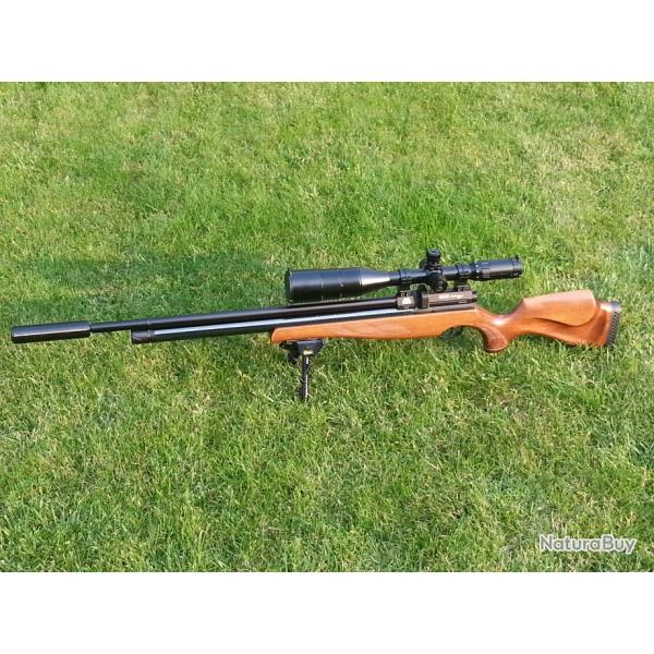 Carabine PCP air arms 5.5 mm + bipied, pompe de chargement, housse, plombs JSB