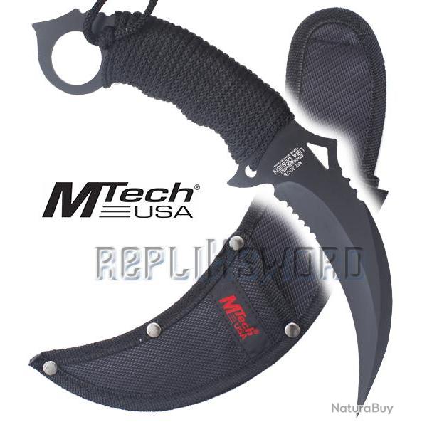 Couteau Karambit Mtech USA MT-20-76BK Black Edition Tactical Tactique Militaire Dague Repliksword