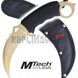 Couteau Karambit Mtech USA MT-20-76GD Gold Edition Couteau Tactique Militaire Repliksword