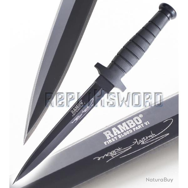 Couteau Rambo Double Tranchant Poignard Dague Repliksword