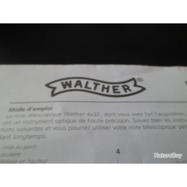 Mode d'emploi de la lunette de tir Walther 4 X 32