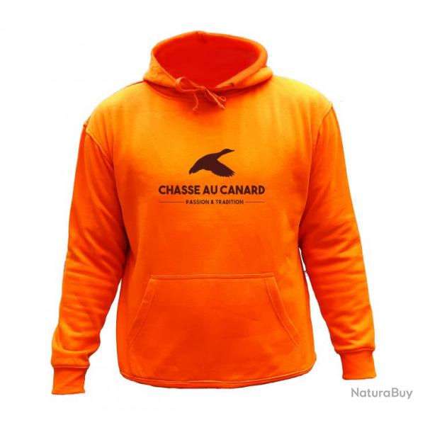Sweat de chasse avec capuche Orange - Chasse au canard