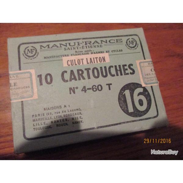 BOITE DE CARTOUCHE MANUFRANCE  RARE A TROUVE CAL 16