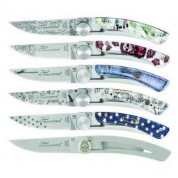 Collectionnez ces Couteaux Pliant Claude Dozorme lot de 5 sur présentoire  Lame de 8 cm