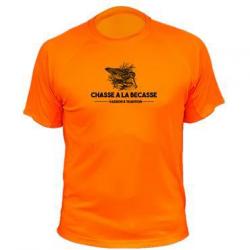 Tee-shirt chasse respirant orange "Chasse à la bécasse"