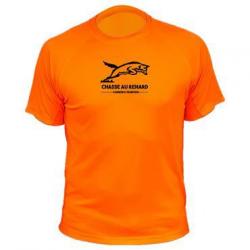 Tee-shirt chasse respirant orange "Chasse au renard"