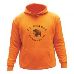 Sweat de chasse avec capuche Orange - Chasse au Sanglier 2
