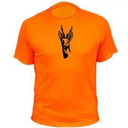 Tee-shirt chasse respirant orange Animal seul - Chevreuil