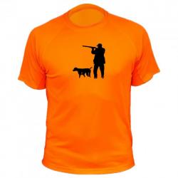 Tee-shirt chasse respirant orange - chasse chien d'arret