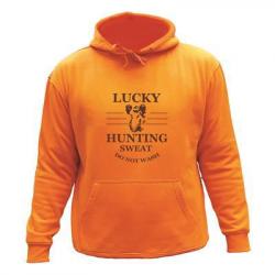 Sweat de chasse avec capuche Orange -lucky hunting sweat- sanglier
