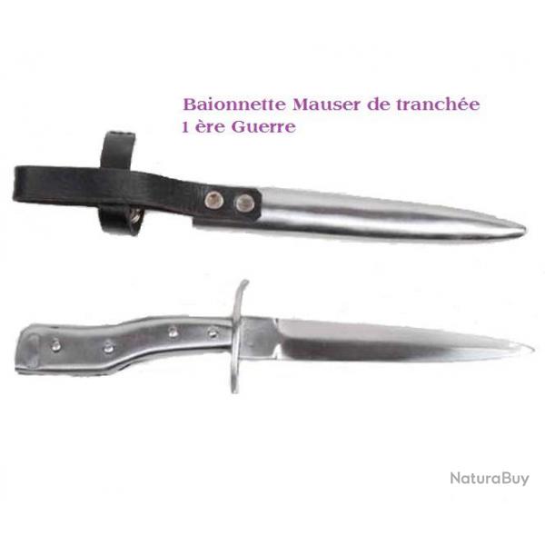 Couteau de tranche baionette mauser 1re guerre mondiale de 27 cm