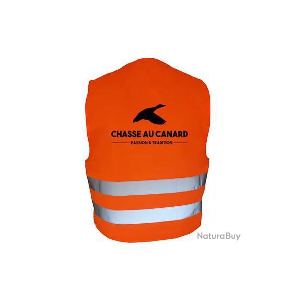 Gilet de chasse Orange - motif chasse canard