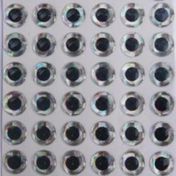 60 yeux holographique diametre 9 mm argenté: