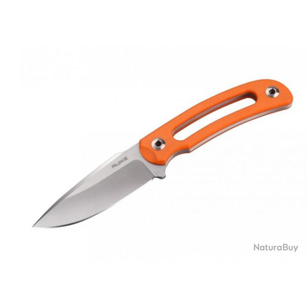 Couteau RUIKE Hornet F815 Lame Acier 14C28N Manche G-10 Orange Etui ABS RKEF815J