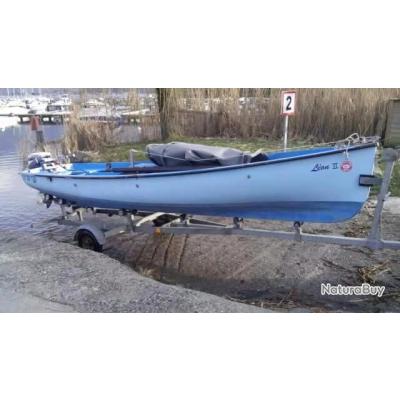 Vend: -la barque -la remorque -le moteur 9.9cv -une bâche faite sur ...
