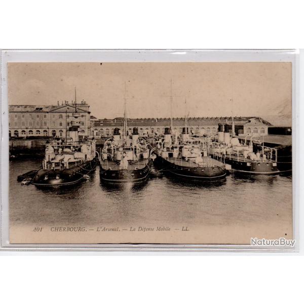 CPA - Marine Militaire -CHERBOURG - L'Arsenal - La Dfense Mobile-N1310