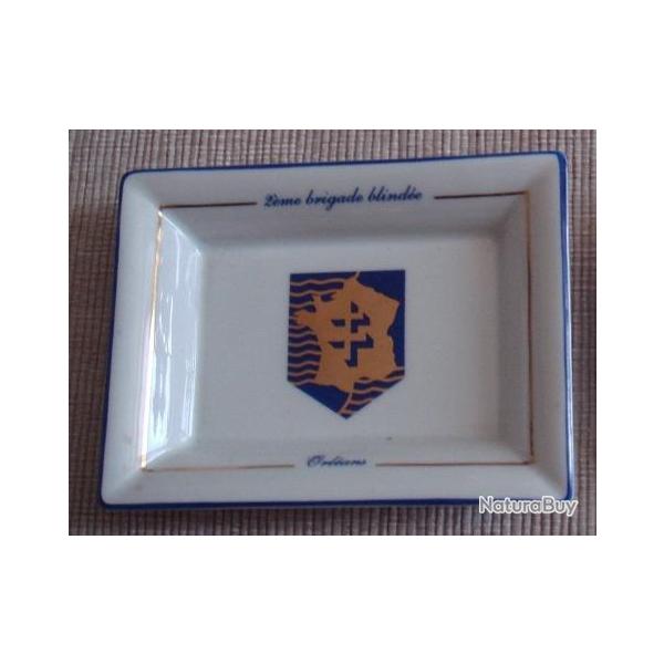 Rare Vide Poche / Cendrier Porcelaine de Limoge - 2me DB - 2eme Division Blinde