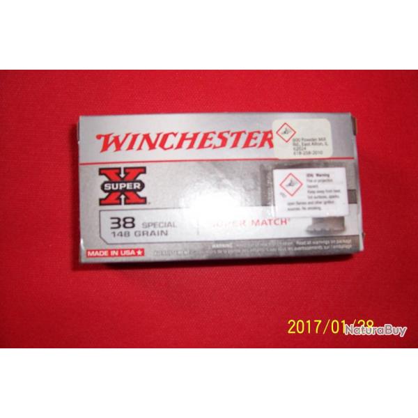 50 balles Winchester 38 special