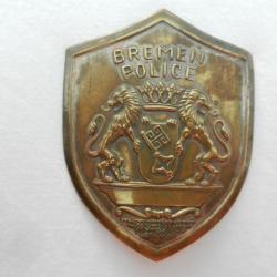 Ancienne plaque de Police Polizei  allemande Bremen - Brême