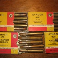 Munition Kynoch .470 Nitro Express (Cordite) England Soft nose  et Solid Brass