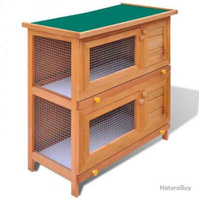 Clapier Dextérieur Enclos Pour Petits Animaux 4 Portes Bois