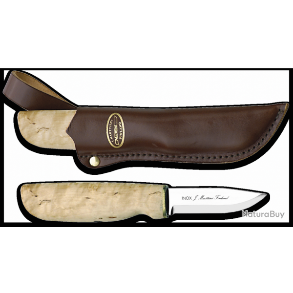 Couteau Marttiini New Handy Lame Carbone Manche Bois Etui Cuir Made In Finland MN511017