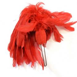Ancien plumet de képi d'officier plumes plumet coq rouge, képi / shako