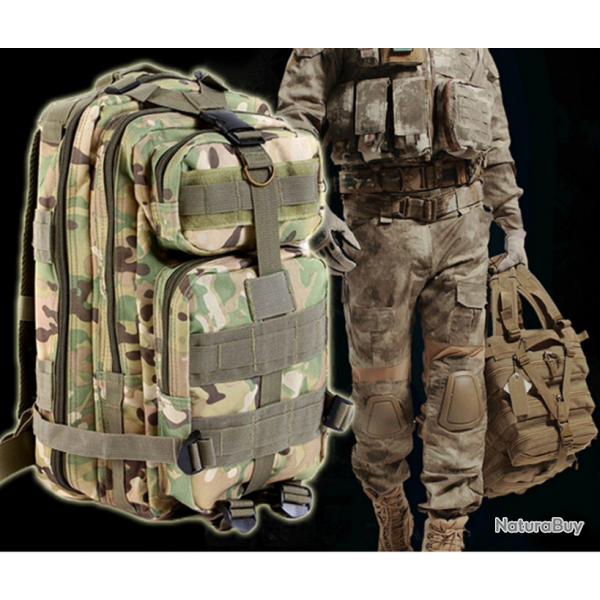 SAC A DOS TACTIQUE TREKKING SPORT VOYAGE CAMPING CAPACITE 30 L  CP CAMOUFLAGE