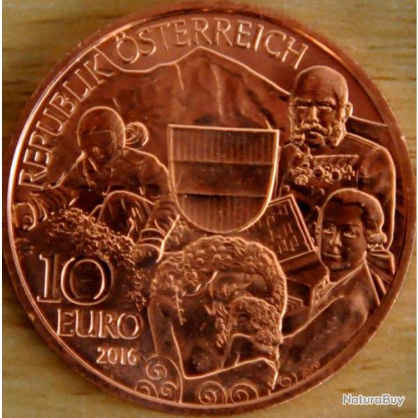 10  euros "tats d'Autriche - AUTRICHE" pice commmorative BU / monnaie Autriche 2016