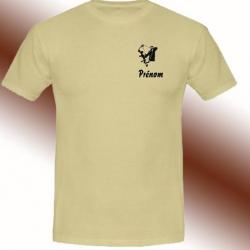 Tee shirt beige ou blanc avec broderie  Archer compound + prénom
