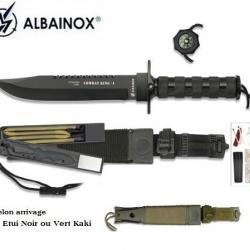 Couteau de survie militaire / combat king1 Noir