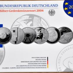 10  Série BE argent Allemagne 2004 - 6 x pièces commémorative de 10 euros / monnaie belle épreuve
