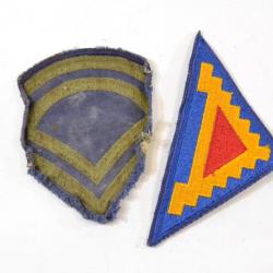 Lot d'insignes tissu / patch américain, WW2 ou après Guerre