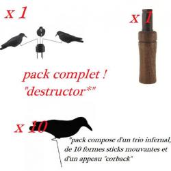 pack "destructor" trio infernal, formes corbeaux, appeau corback ! top prix