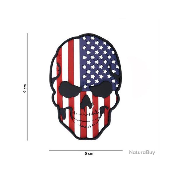 Patch 3D PVC Skull USA (101 Inc)