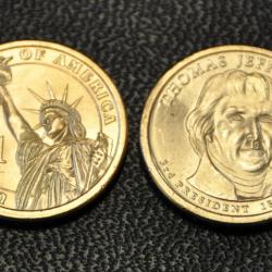 1 $ Dollar BU USA 2007 -Thomas Jefferson- pièce commémorative - Présidents des États-Unis