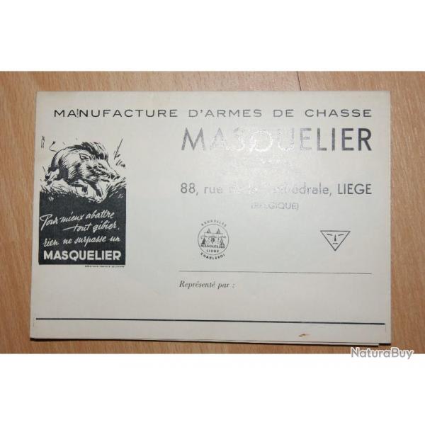 catalogue revue poster MANUFACTURE ARMES DE CHASSE MASQUELIER LIEGE 510x550