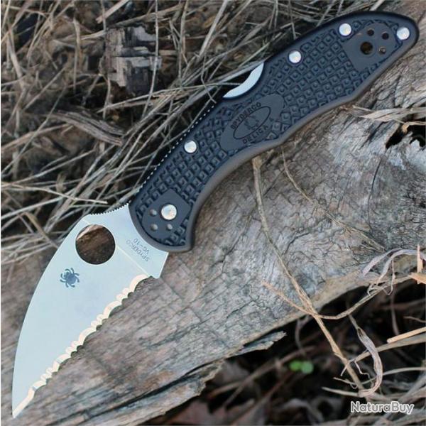 Couteau Spyderco Delica 4 Lightweight Wharncliffe Acier VG-10 Manche FRN Made In Japan SC11FSWCBK
