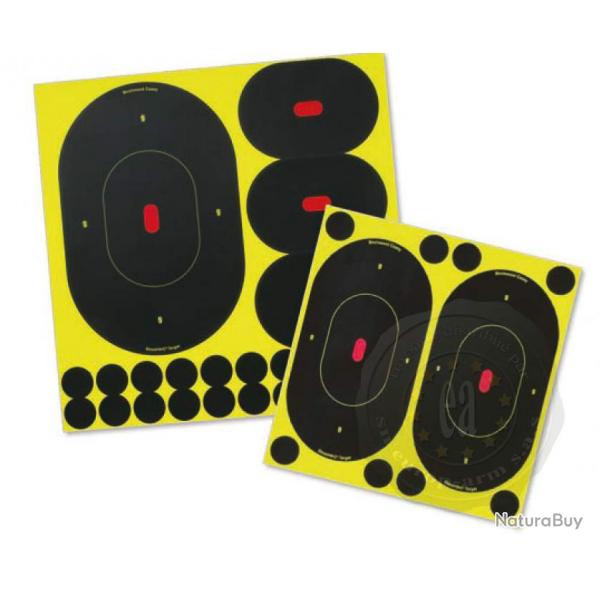 Cibles Shoot-N-C silhouette packs - Birchwood Casey 12 cibles 18 cm + 48 pastilles noires